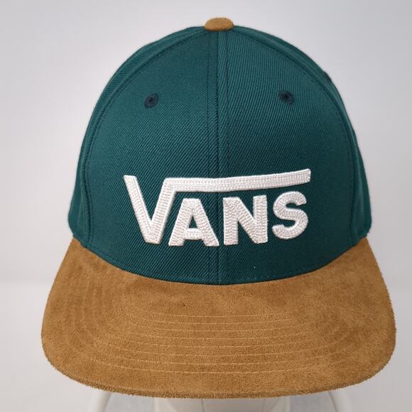VANS Off The Wall Snapback Hat Green One Size Adjustable Embroidered 6 Panel - Picture 2 of 10